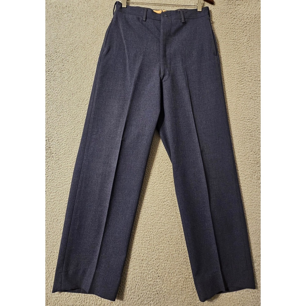 Vintage 1951 USAF Wool Serge Trousers Blue 84 Barry Sportswear 32x33 Military